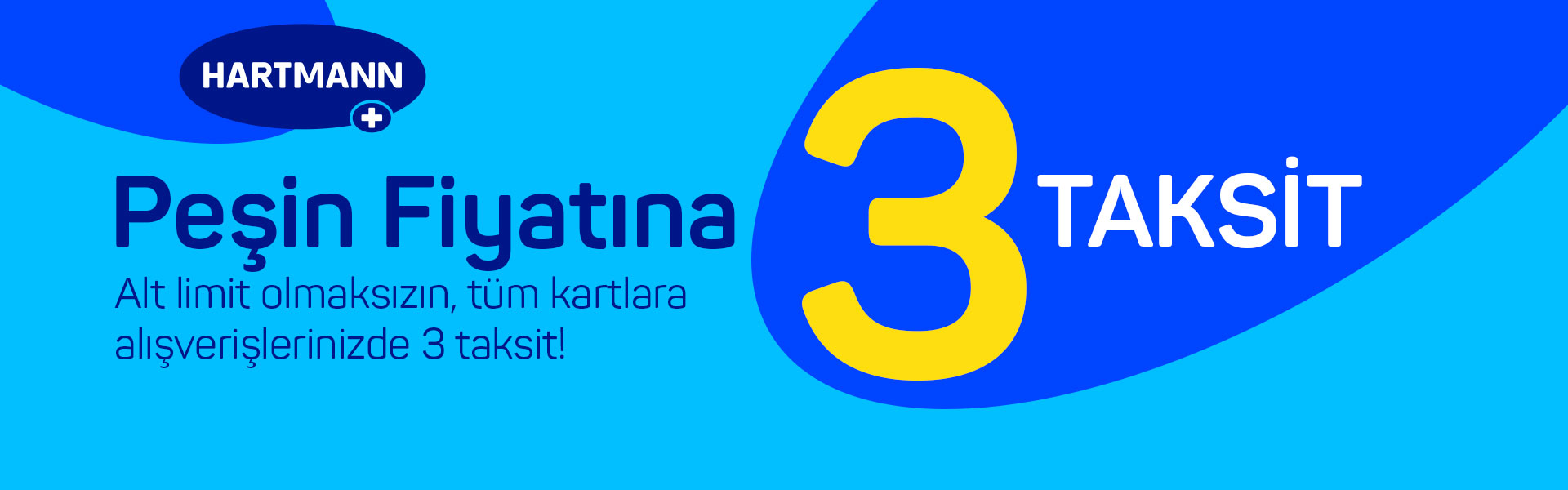 Tüm kartlara alt limitsiz peşin fiyatına 3 taksit!