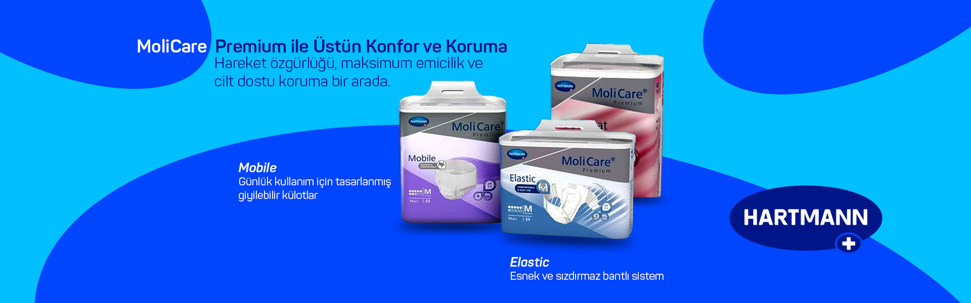Hartmann MoliCare Premium Hasta Bezi – Külot Tipi (Mobile) ve Bel Bantlı (Elastic) Modellerle Maksimum Emicilik ve Cilt Dostu Konfor