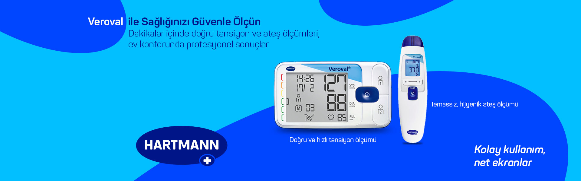 Hartmann Veroval Tansiyon Aleti ve Temassız Ateş Ölçer ile Doğru Ölçüm, Kolay Kullanım ve Net Ekranlar