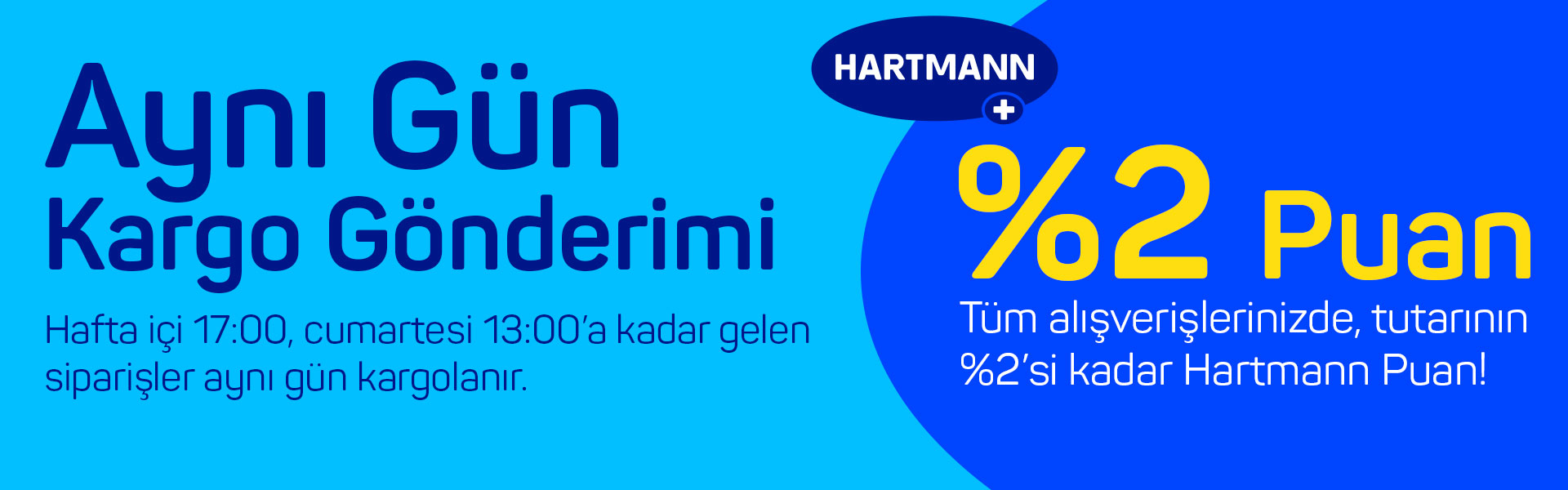 Tüm siparişler aynı gün kargo, %2 puan hediye