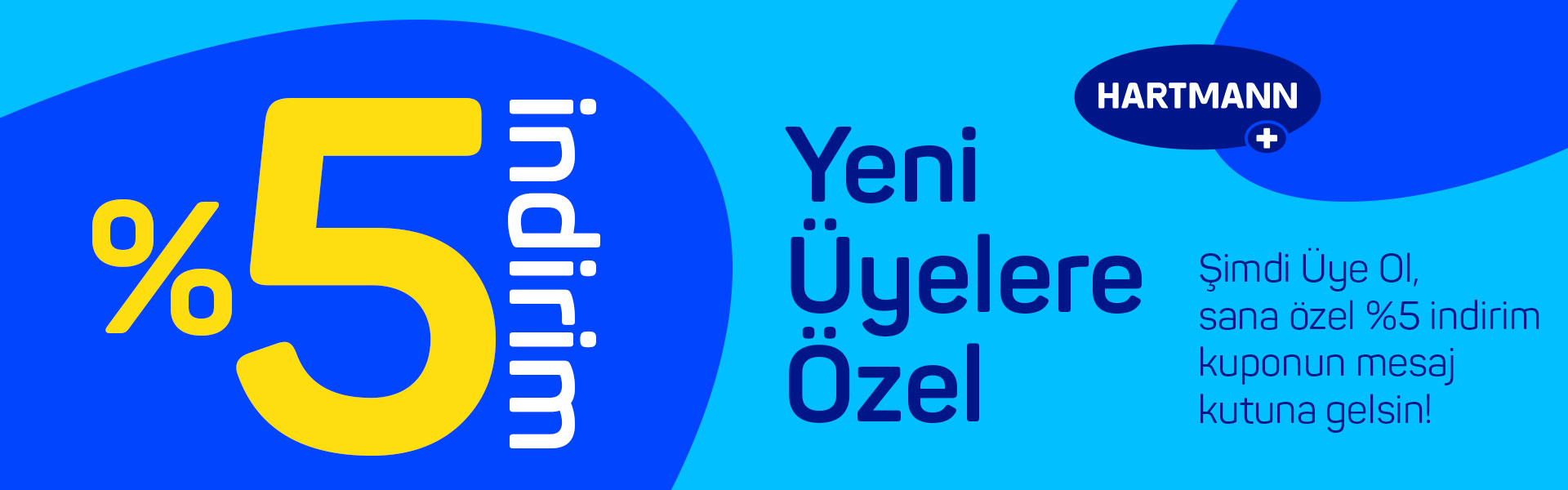 Yeni üyelere özel %5 indirim kodu