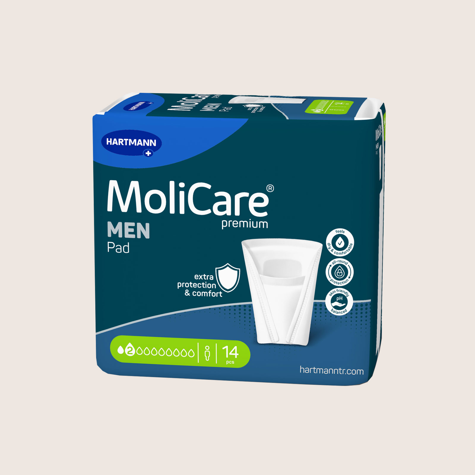 Hartmann MoliCare Premium Men Pad 2 Damla - Erkek Mesane Pedi (Aktif)
 - 14 Adet