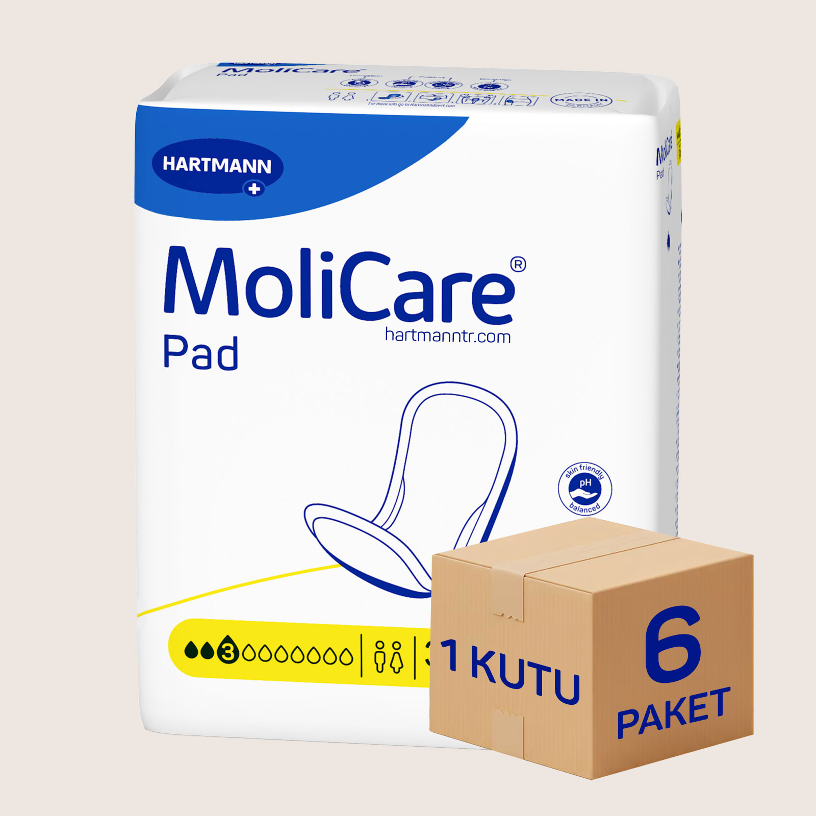 Hartmann Molicare® Pad 3 Damla 6 Paket 30'lu Mesane Pedi