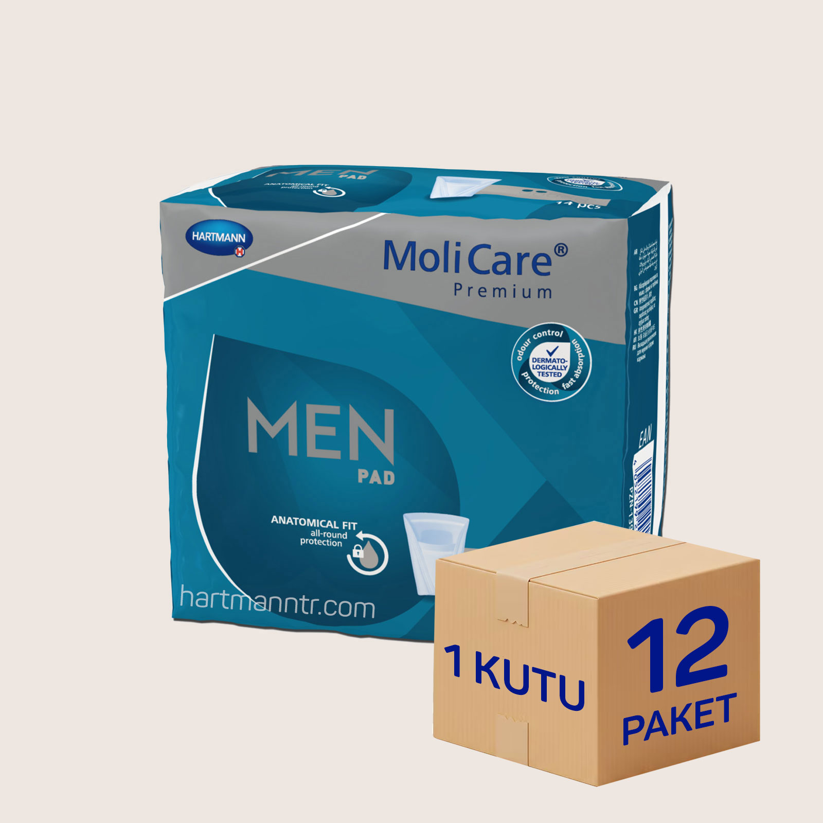 Hartmann MoliCare Premium Men Pad 4 Damla - 12 Paket - Erkek Mesane Pedi (Koruma)
 - 14 Adet