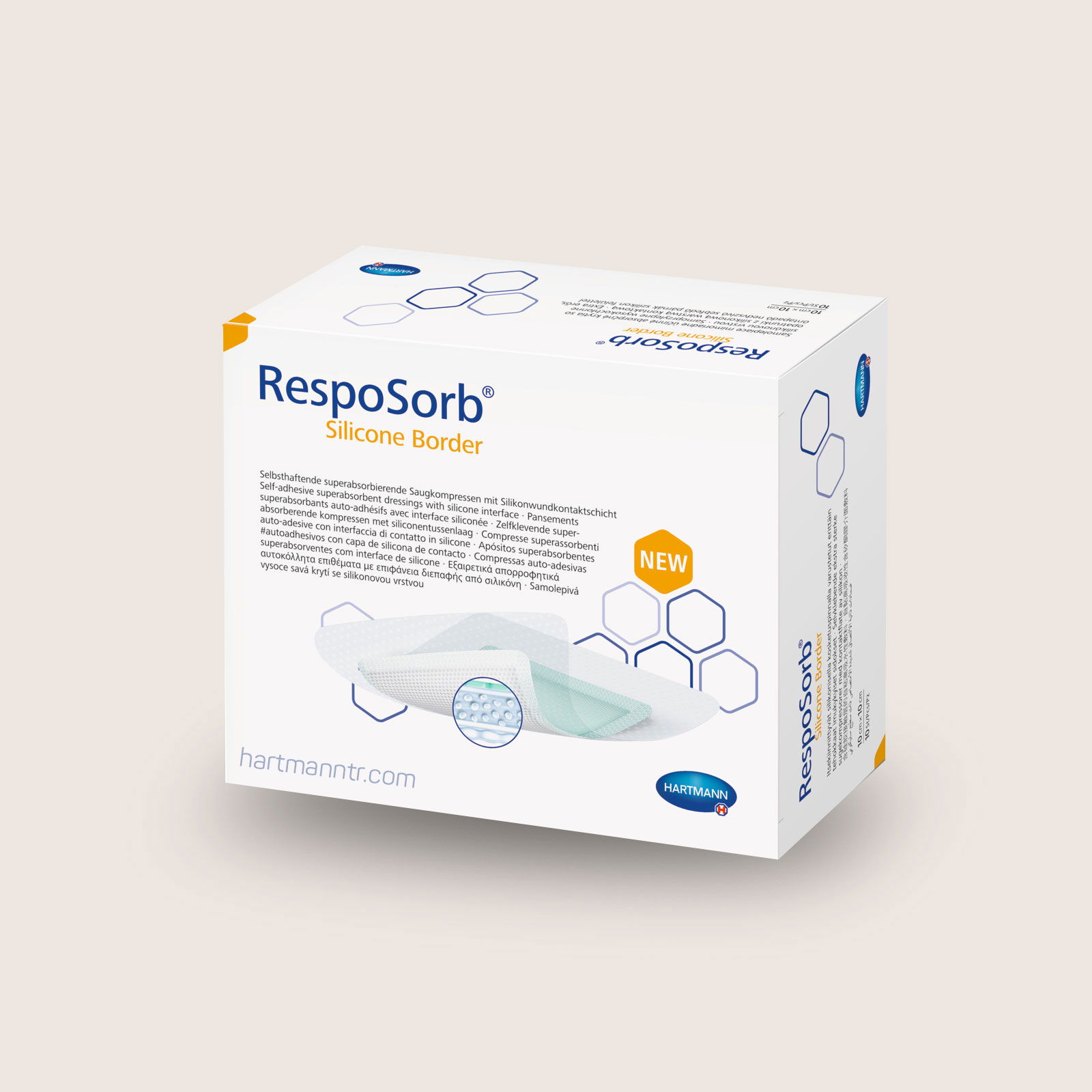 Hartmann Resposorb Silicone Border 10x10cm - Süper Emici Silikon Borderli Yara Örtüsü
