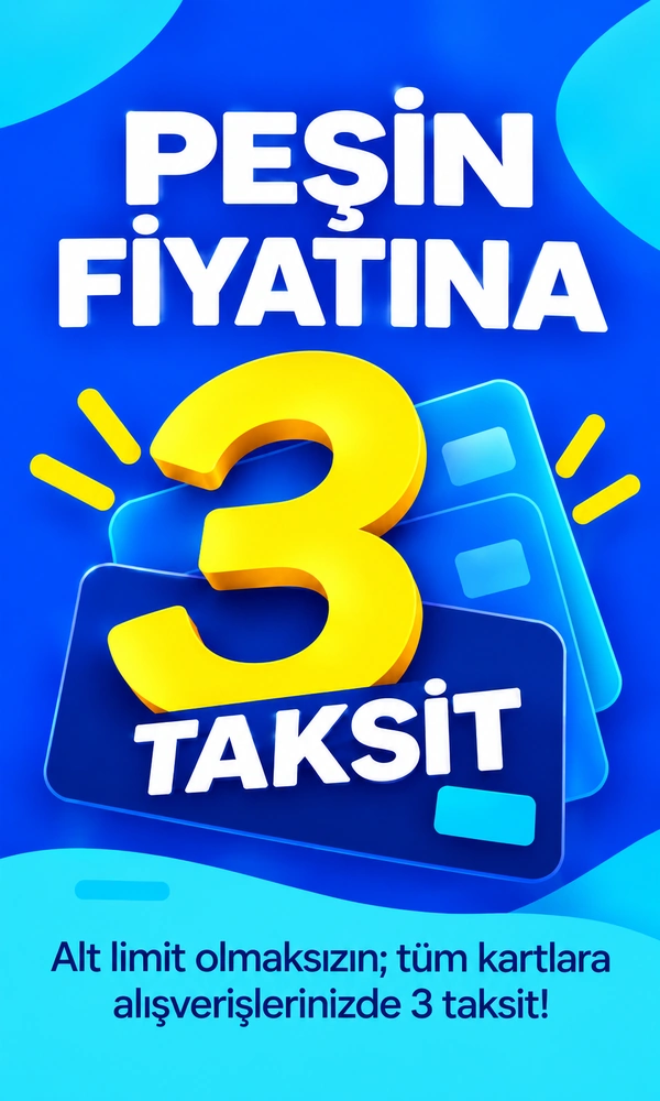Peşin fiyatına, alt limit olmaksızın tüm kartlara üç taksit kampanyası