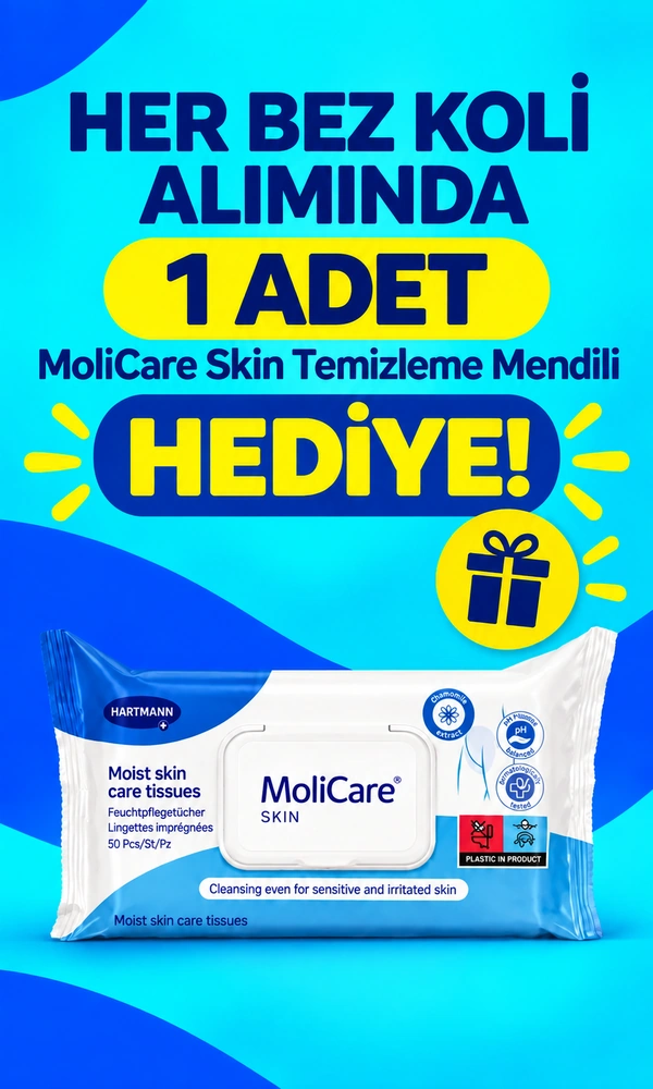Her bez koli alımında bir adet MoliCare Skin temizleme mendili hediye kampanyası