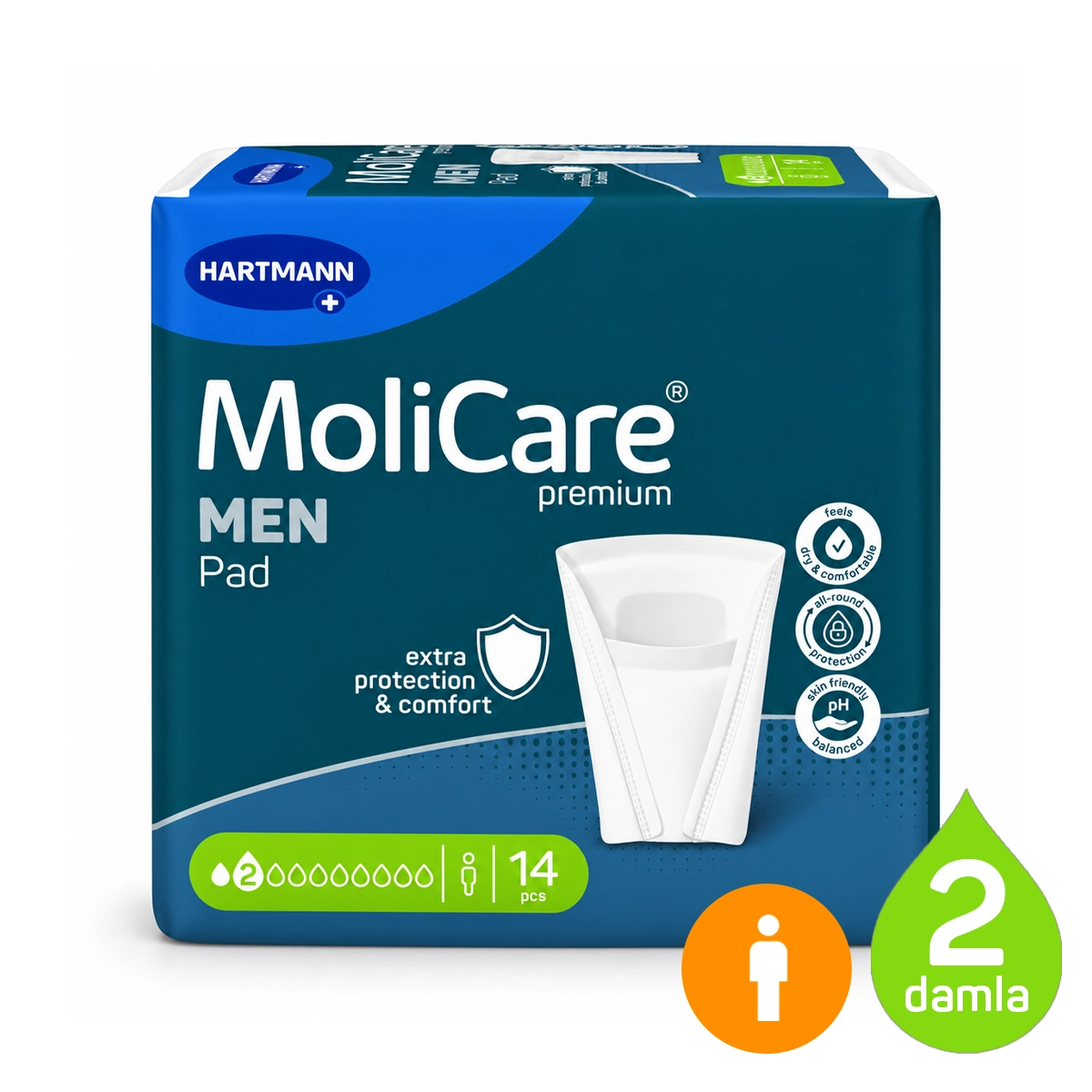 MoliCare Premium Men Pad 2 Damla erkek mesane pedi 14 adet